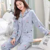 Pyjama Femmes Vêtements D'été Femmes Pyjamas Ensembles À Manches Longues Vêtements De Nuit Costumes Fille Mode Casual Survêtement Nuit Costume 210830