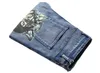 Jeans skinny da uomo con stampa digitale Pantaloni da uomo con stampa di lupi lavati chiari Pantaloni da uomo in denim blu 2021