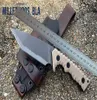 1 stks High End M37 Survival Straight Mes A8 Titanium Coated Tanto Point Blade Full Tang G10 Handvat Tactical Messen met Kydex