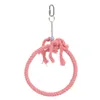 Andra fågelförsörjningar Pet Parrot Birds Cage Toys Cotton Rope Circle Ring Stand Tuggbit Hängande svängande stående klättra leksak för cockatiel par