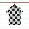 Högkvalitativa män Plaid Printing Tee Man Round Neck Kortärmad T-shirts Lovers Fashion Streetwear Size M-2XL