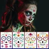 Ny Vattentät svett Halloween Party Supplies Masquerade Rolig Makeup Tillfälligt Klistermärke Face Tattoo Stickers