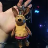 Luxur Korea Punk KeyChain for Women039s Charm Bag Pendant Leather Rabbit Solglasögon med riktiga Mink Pompom Car Ornaments Chains6200278