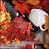 Dekorative festliche Lieferungen Home Gardendecorative Blumen Kr￤nze 50pcs K￼nstliche lebensechte Herbstsimulation Herbsthochzeit Hallowee