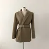 Koreański Woolen Pasted Blazer Płaszcz Kobiety Jesień Zima Z Długim Rękawem Ol Styl Eleganckie Mody Ladies Kurtki Płaszcze Femme 210518