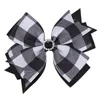 Аксессуары для волос NCMAMA 3 ШТ. / Лот 4,5 "Клипы HoundStooth для Baby Girls Red / Black / White Shape Bows Hairpins Мода