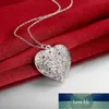 ciondolo placcato in argento per regalo Cornice a forma di fiore in rete a forma di cuore Ciondolo in argento classico Pendenti Femme Gioielli senza collo Prezzo di fabbrica design esperto Qualità