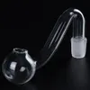 Clear 10mm mannelijke gewricht glazen kommen pyrex glas olie brander pijp transparante tabak gebogen kom waterpijp adapter dikke bong buizen rokende buis nagel branden groothandel