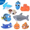 8st Baby Bath Toys Kids Float Spray Play Water Fish Barn Badrum Badkar Toy Shower Games Swimmingpool Verktyg 210712