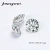 PansySen 6.5mm Okrągły Cut 1CT 100% Naturalne Moissanite VVS1 D Kolor Luźne Kamienie Gemstones DIY Dostosuj biżuterię z certyfikatem GRA H1015