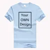 Uw eigen ontwerp Merk / Picture Custom Mannen en Vrouwen DIY Katoen T-shirt Korte Mouw Casual T-shirt Tops Tee 13 Kleur FC001 210707