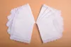 Newset of 12 Fashion Wedding Handkrief White White Cotton Hankies مع حواف الرباط المطرزة خمر السيدات Hanky ​​RRB13865