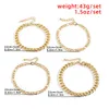 Anklets 4Pcs/Set Vintage Boho Cuban Chunky Chain For Women Bijoux Femme Punk Thick Link Ankle Bracelet Girl Beach Accessories