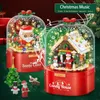 クリスマスの装飾の装飾のオルゴールの箱のおもちゃDIYのビルディングブロック雪の雪の雪だるま雪だるまキャンディーの家2022 Noel