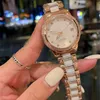 OM-013 MONTRE DE LUXE Luxe horloges 35 * 9mm Quartz beweging 316L fijne stalen horlogekas keramische riem Diamond horloge horloges