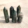 6-7cm Natural Crystal Moss Agate Point Wands Gift Hand gepolijste genezing Menoy Tekening voor decoratie