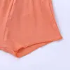 Cor sólida crianças pijamas terno verão pele-friendly crianças sleepwear conjunto de algodão de manga curta pijama + calças curtas 210915