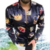 Plus Size 2XL Heren Casual Vintage Shirts Lange Mouw Herfst Hawaiian Shirt Skinny Fit Verschillende Patroon Man Kleding Vest Blouse