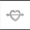Nombril cloche bouton anneaux livraison 2021 D0985 5 couleurs joli coeur style mamelon anneau 20 pièces rose couleur pierre goutte Piercing bijoux de corps
