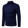 Mäns Tröjor Höst Fashion Sweater Halv Turtleneck Solid Färg Casual Men Slim Fit Mock Neck Top Märke Stickade Pullovers