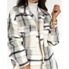 NIBESSER Vintage Women Long Sleeve Woolen Coats Fashion Ladies Thick Plaid Coat Female Streetwear Girls Oversize Jacket Chic 210930