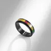 2021 roterbar rostfritt stål ring lesbisk gay pride regnbåge ringar kvinnor män lova smycken gåvor