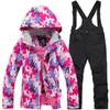 Giacca da sci Tuta da sci invernale per bambini Set di pantaloni da snowboard termico antivento Sport all'aria aperta Sci Set di giacca calda per bambini H0909