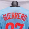 MI208 Montreal Expos Jersey Vladimir Guerrero Hall of Fame Patch 2000 Blue Red Mesh Grey White Button Fans Pinstripe Pullover