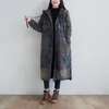 Johnature Frauen Winter Mit Kapuze Parkas Baumwolle Taste Vintage Lange Mäntel Warme Frauen Kleidung Casual Lose Parkas 210521