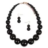 Mulheres Imitação Simples Pérola Frisada Colar Curto Gargantilha Eearing Terno Vermelho Branco Colares Braceletes Colares Preto Bead Cadeia Cadeia Cadeiras Suites