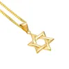 Hänge halsband judiska smycken magen stjärna av david halsband kvinnor män kedja ros guld färg rostfritt stål israel228m