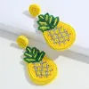 Yellow Color Pineapple Earrings Bohemian Handmade Colorful Beaded Statement Dangle Earring for Women Jewelry