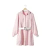 معاطف الخندق النسائية Hchenli العلامة التجارية 2022 Women Pink Plaid Blend ملابس خارجية عالية الجودة