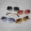 2023 Designer bril Nieuwe vintage luipaardstijl Randloze zonnebrillen Men Square Shadow Metal Frame Clear bril Vrouwen voor strand brillen Accessoires
