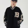 Men's Hip Hop Baseball Jacket Coats Furry Bone Letter Patchwork Optional Harajuku College Style Bomber Men Oversize M-2XL 210909