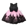 1-6years toddler criança garoto meninas princesa vestido preto arco laço tulle tutu casamento vestidos de aniversário para trajes 210515