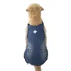 Miaododo Medium Stora hund jeans Jumpsuit overaller för hundar denim kläder kostymer blå vintage tvättade hundbyxor klassisk jacka 210401