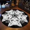 Round Rug Satanic Cat Goat Impaled Throne Area Atheist Carpet Bath Mat Black Living Room Home Decoration