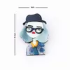 Lovely Girl Grey Hair Hat Acrylic Brooches and Pins For Women Creative Resin Figure Lapel Pin Badge Broche Fashion Jewelry