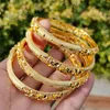 Bangle 4cs Bride 24k Gold Color Dubai Bangles For Women Bijoux Africaine Bracelets Jewellery Wedding Jewelry Party Gifts