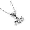 Norse Viking Hammer Amulet Pendant Necklace Stainless Steel Chain Animal Knot Jewelry Necklaces Gift For Women Men275C