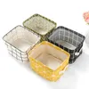 Panier de rangement pliable pour la maison, en coton et en lin, organisateur de rangement d'articles divers de bureau, Style nordique, salle de bains, sac de rangement étanche WLL696