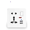 EU-Standard-USB-Buchse, grau, Netzkabelstecker, eingebettetes Panel, 2,1 A, Dual-Port, AC 110–250 V, UK-Wandsteckdose, universelle 5-Loch-Steckdose, tragbare Ladegeräte