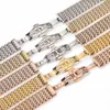 Bracelets de montre Bracelets de montre en métal de luxe 2021 élégant 20 22 mm bracelet d'affaires pour hommes argent rose or solide en acier inoxydable Bracele291K