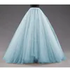 Sky Blue Puffy Long Tulle Spódnica Vintage Gold Samica Tutu Spódnica Dla Bridal Poshoots Custom Made Boże Narodzenie Saias 210621