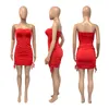 Casual Dresses Wholesale Item Dress For Women Sexy Fashion Clothing Above Knee Minidress Strapless Sheath Y2k Bodycon M6610