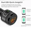 Transmetteur FM de voiture Bluetooth C57 adaptateur sans fil pour autoradio avec QC 3.0 Kit de chargeur de voiture d'appel mains libres à Charge rapide double