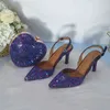 ドレスシューズZapatos de Boda Con Punta en Pico y Brillantes Para Mujer CalzadoTacónAlto Fino Fiesta 220303