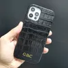 Özel Ad Baş harfleri Mektubu Logosu GENUIUNE Deri Cep Telefonu Kılıfları iPhone 11 12 Mini Pro Max 11Pro Kapak Cep Telefonu Aksesuar Dropship