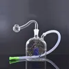 10mm reciclador de plataformas de óleo borbulhante balão de água fumando tubulação de água golfinho quadrado breaking de água beaker com tubulação de queimador de óleo de vidro e mangueira